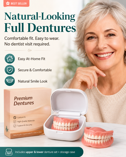 🔥 Custom-Fit Instant Smile Dentures – Natural Look & Comfort Fit | 50% OFF Today