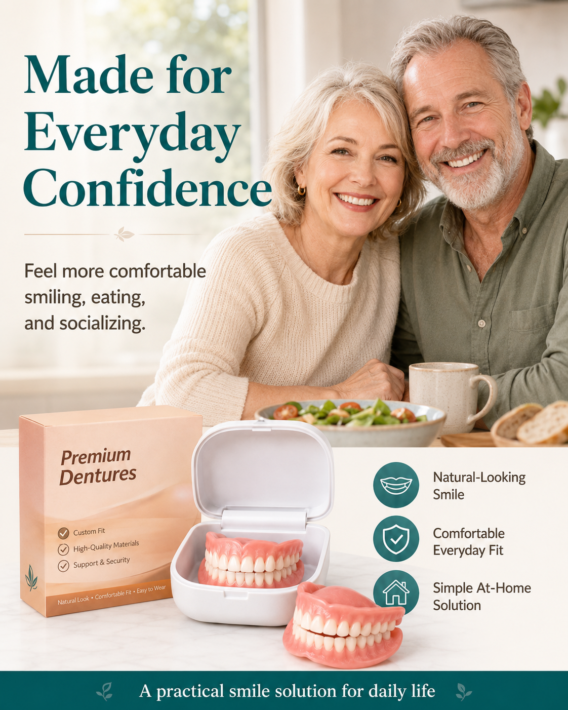 🔥 Custom-Fit Instant Smile Dentures – Natural Look & Comfort Fit | 50% OFF Today