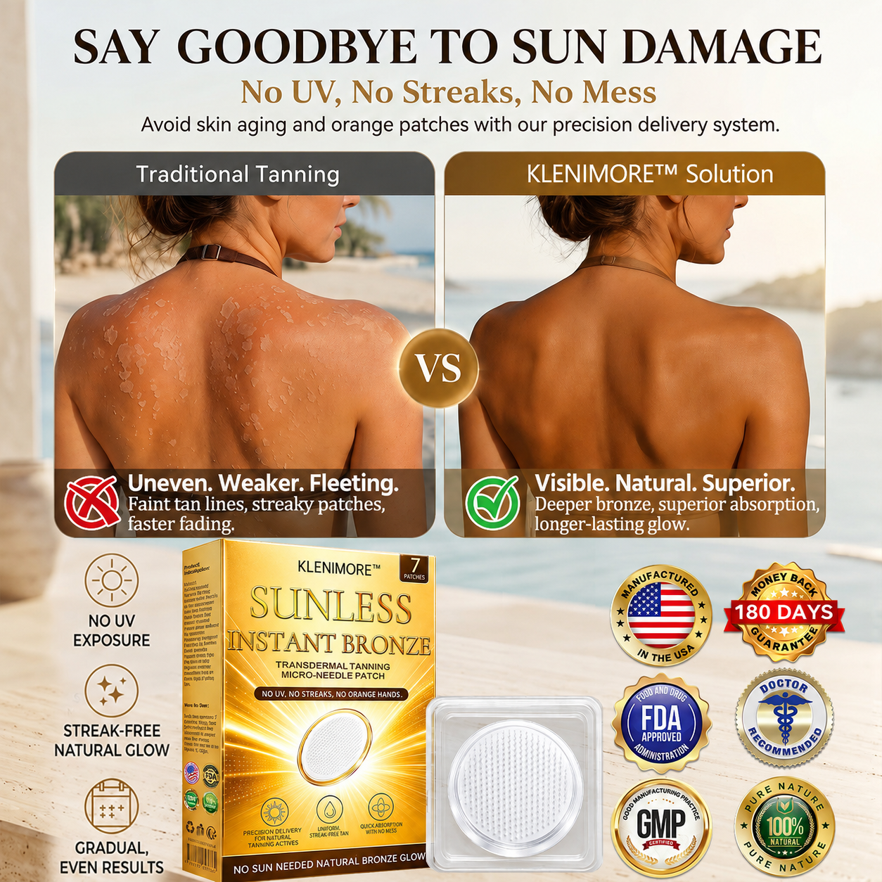 𝑶𝒇𝒇𝒊𝒄𝒊𝒂𝒍 𝑺𝒕𝒐𝒓𝒆 | ☀️☀️ KLENIMORE® 𝐒𝐮𝐧𝐥𝐞𝐬𝐬 𝐈𝐧𝐬𝐭𝐚𝐧𝐭 𝐁𝐫𝐨𝐧𝐳𝐞 𝐓𝐚𝐧𝐧𝐢𝐧𝐠 𝐌𝐢𝐜𝐫𝐨𝐧𝐞𝐞𝐝𝐥𝐞 𝐏𝐚𝐭𝐜𝐡