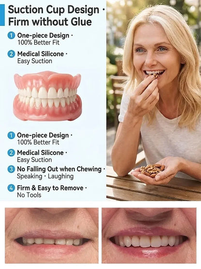 🔥 Custom-Fit Instant Smile Dentures – Natural Look & Comfort Fit | 50% OFF Today